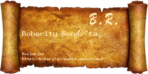 Boberity Renáta névjegykártya